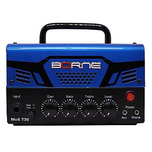 Cabeçote Borne Mob T30 Azul 30w Com Distorção Guitarra