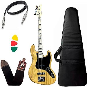 Kit Baixo Strinberg Jbs50 Natural Jazz Bass 4 cordas Capa