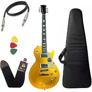 Kit Guitarra Michael GM750N Dourado GD Les Paul Capa