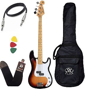 Baixo Sx Spb57 Sunburst Precision 4 Cordas Com Bag