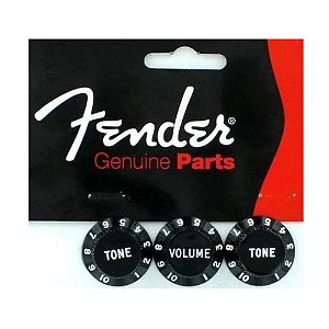 Set De Knobs Guitarra Fender Stratocaster Vtt Preto