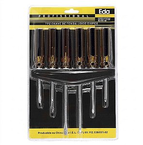 KIT DE CHAVES DE FENDA E PHILIPS 6 PEÇAS