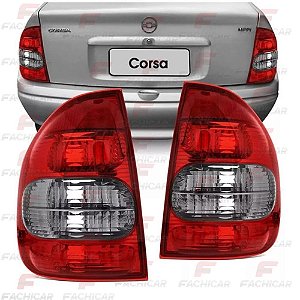 Lanterna Gm Corsa Sedan 2000 Até 2010 Bolha 4 Portas Bicolor Fumê