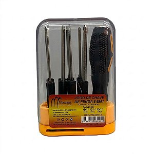 JOGO DE CHAVE DE FENDA E PHILIPS 8 PEÇAS