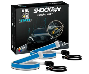 KIT DRL LED 156LEDS ACENDE BRANCO/AMBAR FAROL E LANTERNA SEQUENCIAL 60 CM PAR SHOCK LIGHT