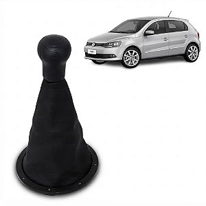 COIFA DA ALAVANCA DO CAMBIO+BOLA PRETO BAIXO RELEVO/ARO PRETO BRILHANTE DO GOL G5/G6