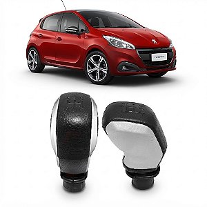 BOLA DE CAMBIO DO PEUGEOT 208 PRETA LATERAL PRATA