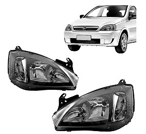 FAROL DO CORSA/MONTANA 2003 A 2007 MASCARA NEGRA IMPORTADO