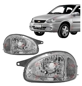 FAROL DO CORSA/WAGON/PICK-UP 2000 A 2002 CARCACA PRETA/CROMADO