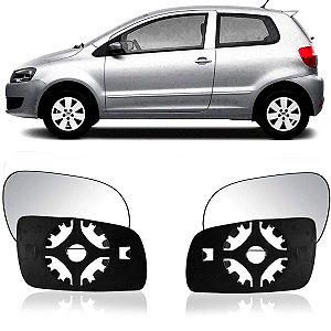 LENTE ESPELHO RETROVISOR FOX 2003 A 2009 COM BASE BLAWER