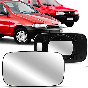 LENTE ESPELHO RETROVISOR PALIO 1996 A 2002 UNO FIRE 2001 A 2004 COM BASE BLAWER
