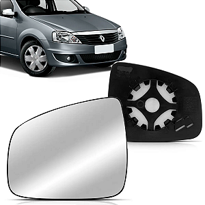 LENTE ESPELHO RETROVISOR LOGAN SANDERO 2009 A 2014 DUSTER 2011 A 2015 COM BASE BLAWER