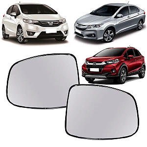 LENTE RETROVISOR CITY FIT 2015 A 2021  WRV 2017 A 2021 COM BASE ORIGINAL