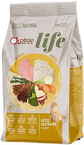 Ração Seca Quatree Life Gatos Castrados Sabor Frango 3kg