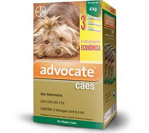 Antipulgas Advocate para Cães até 4 Kg - 0,4 mL COMBO