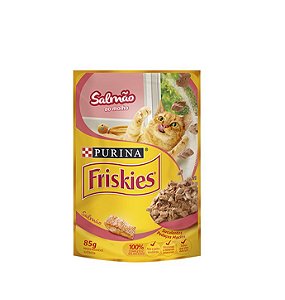 Ração Úmida Purina Friskies Sabor Salmão ao Molho 85g