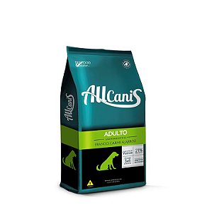 Ração Seca Allcanis Premium Adulto Sabor Frango, Carne e Arroz 15kg