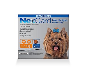 Antipulgas e Carrapatos Nexgard para Cães de 2 a 4 kg - 3 tabletes