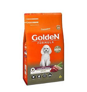 Ração Golden Fórmula Cães Adultos de Porte Pequeno Sabor Carne e Arroz 15kg