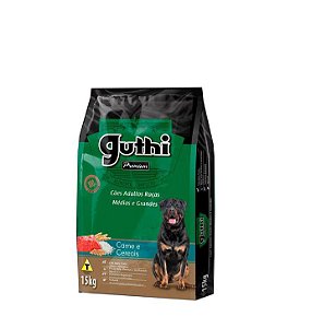 Ração Seca Guthi Premium  Sabor Carne e Cereais para Cães Raças de Médias e Grande 15kg