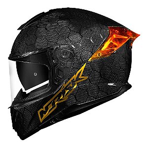 CAPACETE VIPER GT SNAKE CARBON DOURADO NORISK