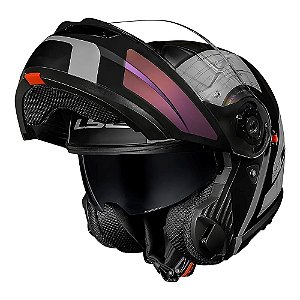 CAPACETE FF908 STROBE II ORION PRETO/ROXO FOSCO LS2