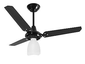Ventilador de Teto Loren-Sid Diplo M3 Lumi Preto 3V 220V com Pás Injetadas Pretas Ref-8810
