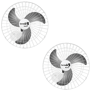 Ventiladores de Parede Loren-Sid Tufão 60 M2 Branco Bivolt ( 02 Unidades ) Ref-1657