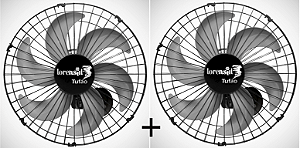 Ventilador de Parede Loren-Sid Tufão 50 M2 Preto Bivolt ( 02 Unidades ) Ref 2029