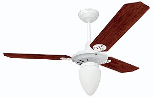 Ventilador de Teto Loren-Sid Diplo M2 Pera Branco 127V com Pás de Madeira MDF 00 Mogno Ref-2771