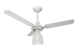 Ventilador de Teto Loren-Sid Diplo M2 Lumi Branco 3V 127V com Pás de Madeira Branca Ref-801
