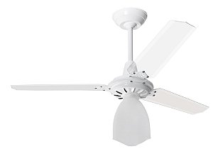 Ventilador de Teto Loren-Sid Diplo M3 Lumi Branco 3V 220v com Pás Injetadas Transparentes Ref-420