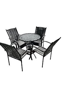 Conjunto 5 pcs Anne 4 Cadeiras e 1 Mesa Alta Junco