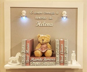 Porta Maternidade Ursinha com Livros e Nomes
