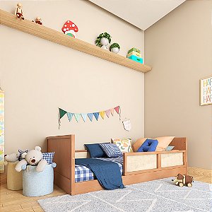 Cama Sofá Solteiro Grades Palha (10 Cores Disponíveis)