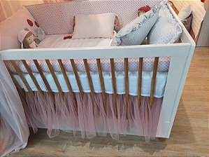 Berço Multifuncional 2 em 1 Ollie Grade e Pés Madeira (2 Cores Disponíveis)