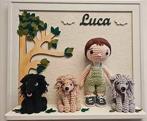 Porta Maternidade com Amigurumi Menino Luca