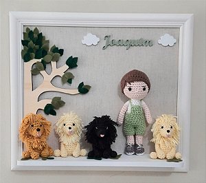 Porta Maternidade com Amigurumi Menino Joaquim