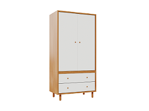 Guarda Roupa Infantil Joy 2 Portas Caixa e Pés Madeira