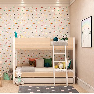 Beliche com Cama Auxiliar em Carvalho