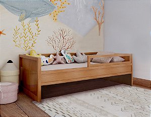 Cama Solteiro Papaya em Madeira