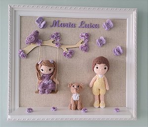 Porta Maternidade com Amigurumi Menina Maria Luisa