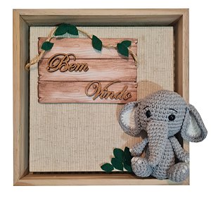 Porta Maternidade Bem Vindo com Amigurumi
