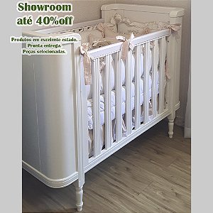 TROCA DE SHOWROOM 40% OFF Á VISTA Berço Madeira Maciça Branco Fosco