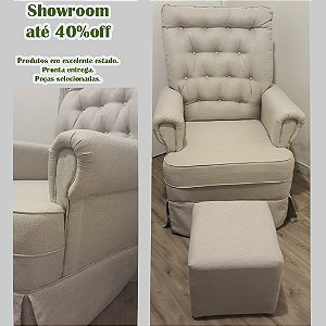TROCA DE SHOWROOM 35% OFF Á VISTA Poltrona de Amamentação Balanço com Puff