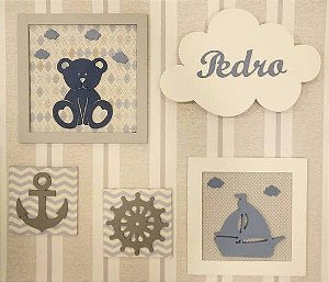 Quadro Conjunto Urso Marinheiro