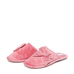 Pantufa Feminina Rosa Poá Laço 015