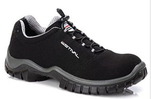Sapato de Seg. em Microfibra - Preto e Cinza - Ref. EN10021S2 - Estival - CA 44592