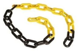 Corrente Plastica Preta e Amarela-Elo Grande por Metro-Ref.700.00098- Plastcor