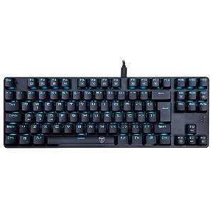 TECLADO MECANICO T-DAGGER BORA PRETO LED ICE BLUE SWITCH AZUL, T-TGK313-BL